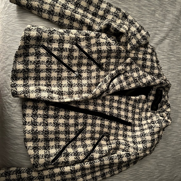 Zara tweed black and white jacket blazer size xs - Picture 1 of 4